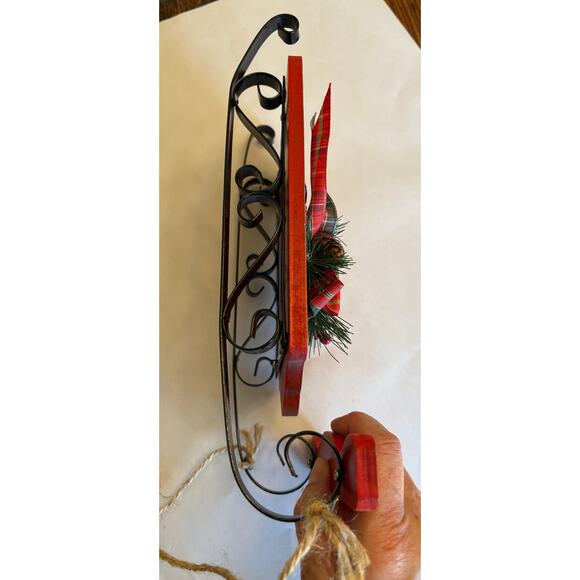 3PC Kitsch Old-Fashioned Christmas Decor Sled Reindeer Sleigh - Picture 3 of 8